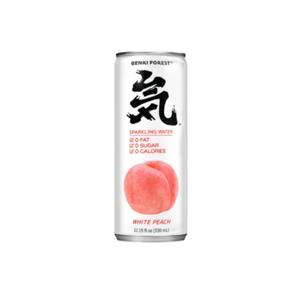 Genki Forest Sparkling Water Canned – Peach Flavor